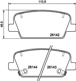 Тормозные колодки дисковые, комплект HELLA 8DB 355 040-081