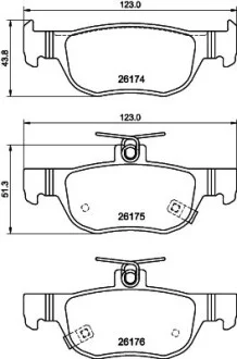Тормозные колодки дисковые, комплект HELLA 8DB 355 040-101