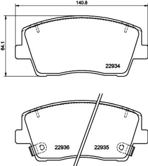 Тормозные колодки дисковые, комплект HELLA 8DB 355 040-111