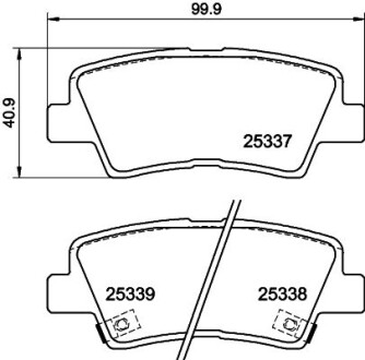 Тормозные колодки дисковые, комплект HELLA 8DB 355 040-171