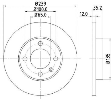 Диск тормозной HELLA 8DD 355 100-131