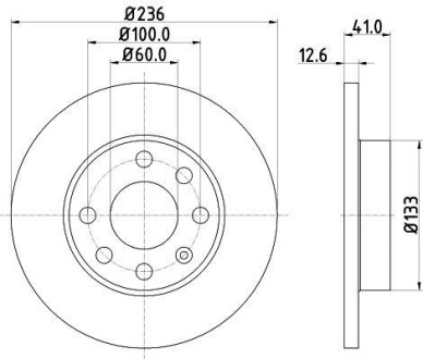 Тормозной диск передний невентилируемый HELLA 8DD 355 100-431