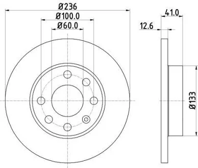 Тормозной диск передний невентилируемый HELLA 8DD 355 100-431