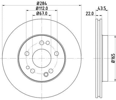 Тормозной диск передний вентилируемый HELLA 8DD 355 100-941