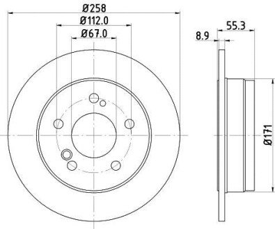 Диск тормозной HELLA 8DD 355 100-961