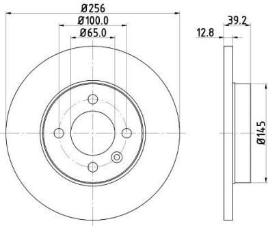 Тормозной диск передний невентилируемый HELLA 8DD 355 101-641