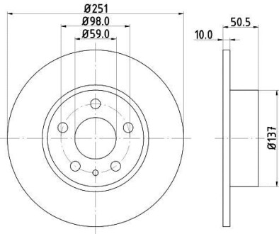 Диск тормозной HELLA 8DD 355 101-971