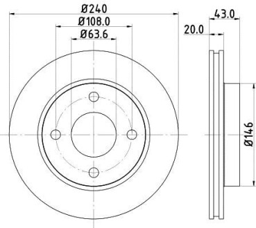 Тормозной диск передний вентилируемый HELLA 8DD 355 102-231