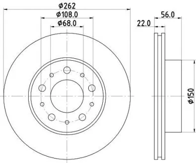 Диск тормозной HELLA 8DD 355 102-241