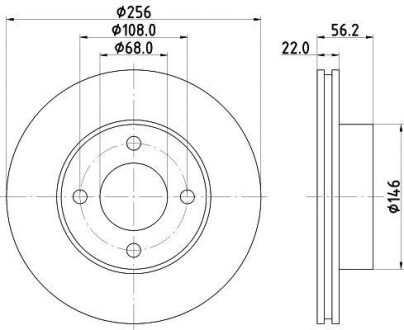 Тормозной диск передний вентилируемый HELLA 8DD 355 102-431