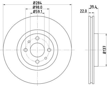 Диск тормозной HELLA 8DD 355 102-531