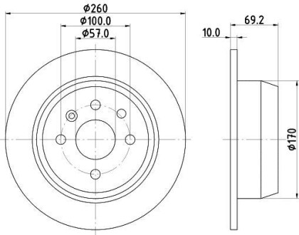 Тормозной диск задний невентилируемый HELLA 8DD 355 102-731