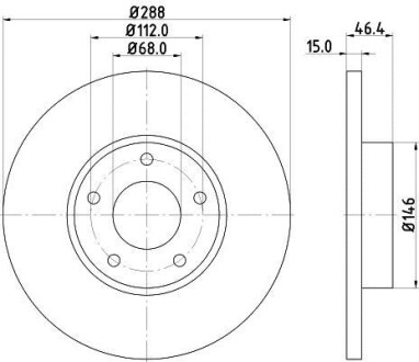 Тормозной диск передний невентилируемый HELLA 8DD 355 102-781