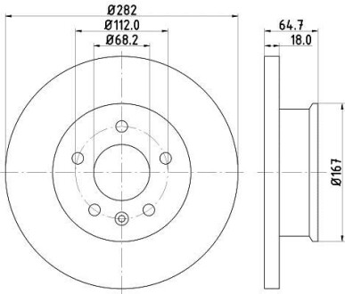 Тормозной диск передний невентилируемый HELLA 8DD 355 102-891