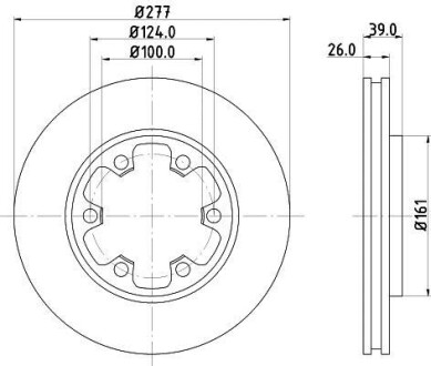 Тормозной диск передний вентилируемый HELLA 8DD 355 102-921