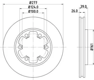 Тормозной диск передний вентилируемый HELLA 8DD 355 102-921