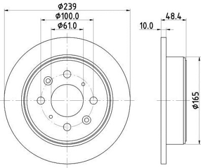 Тормозной диск задний невентилируемый HELLA 8DD 355 103-111