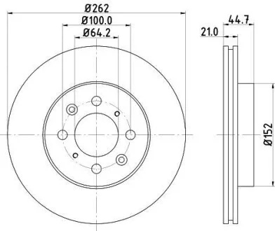 Тормозной диск передний вентилируемый HELLA 8DD 355 103-121