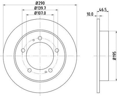 Тормозной диск передний невентилируемый HELLA 8DD 355 103-611