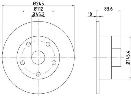 Тормозной диск задний невентилируемый HELLA 8DD 355 104-231