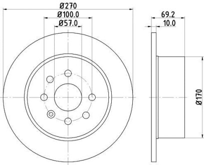 Тормозной диск задний невентилируемый HELLA 8DD 355 104-661