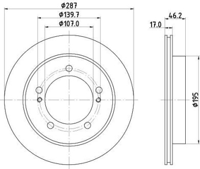 Тормозной диск передний вентилируемый HELLA 8DD 355 104-771