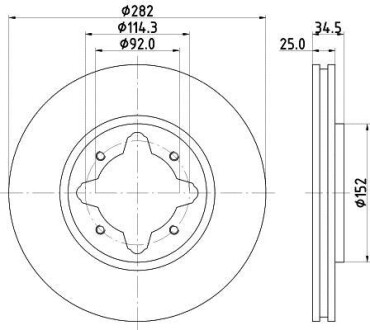 Диск тормозной HELLA 8DD 355 104-971