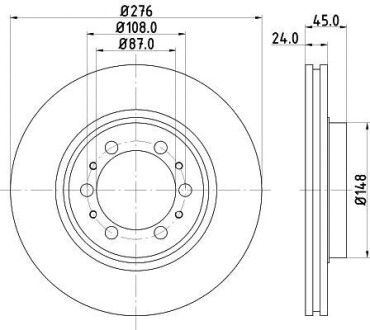 Тормозной диск передний вентилируемый HELLA 8DD 355 105-131