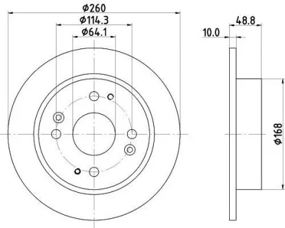 Тормозной диск задний невентилируемый HELLA 8DD 355 105-311