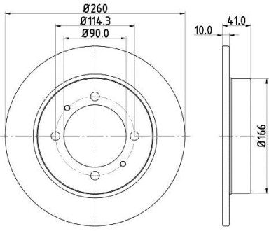 Тормозной диск задний невентилируемый HELLA 8DD 355 105-471