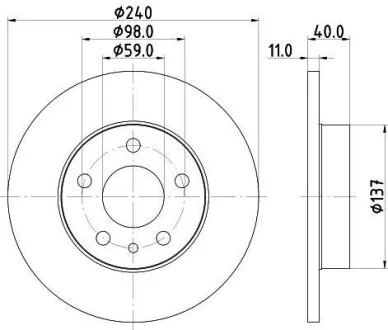 Диск тормозной HELLA 8DD 355 105-511