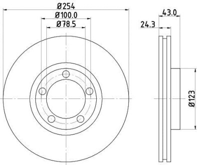 Тормозной диск передний вентилируемый HELLA 8DD 355 105-631