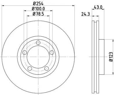 Тормозной диск передний вентилируемый HELLA 8DD 355 105-631