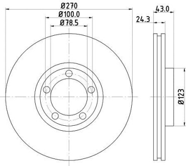 Тормозной диск передний вентилируемый HELLA 8DD 355 105-641