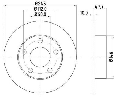 Тормозной диск задний невентилируемый HELLA 8DD 355 105-681