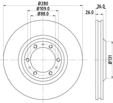 Диск тормозной HELLA 8DD 355 106-001