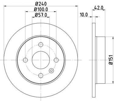 Тормозной диск задний невентилируемый HELLA 8DD 355 106-091