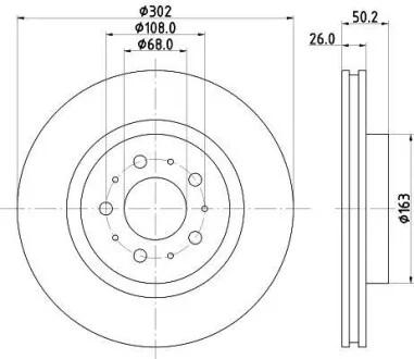 Тормозной диск передний вентилируемый HELLA 8DD 355 106-131
