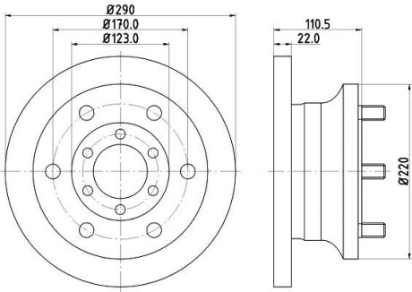 Тормозной диск передний невентилируемый HELLA 8DD 355 106-361