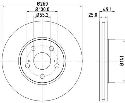 Диск тормозной HELLA 8DD 355 106-511