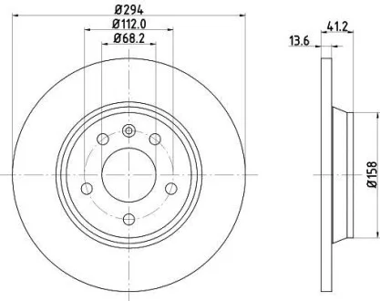 Тормозной диск задний невентилируемый HELLA 8DD 355 106-661