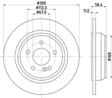 Тормозной диск задний невентилируемый HELLA 8DD 355 106-891