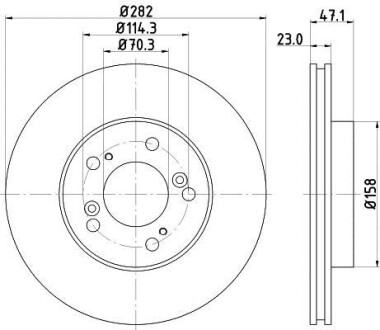 Тормозной диск передний вентилируемый HELLA 8DD 355 107-131