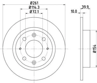 Тормозной диск задний невентилируемый HELLA 8DD 355 107-371