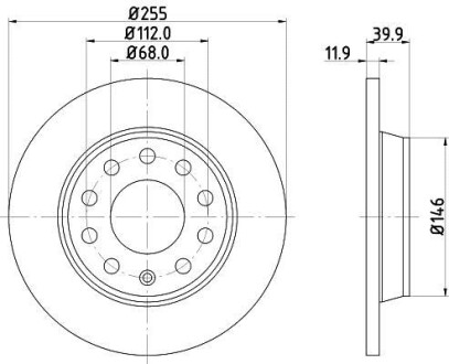 Тормозной диск задний невентилируемый HELLA 8DD 355 107-561