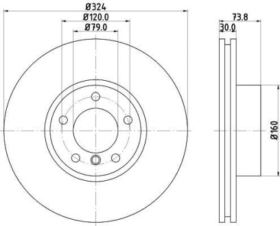 Тормозной диск передний вентилируемый HELLA 8DD 355 107-711