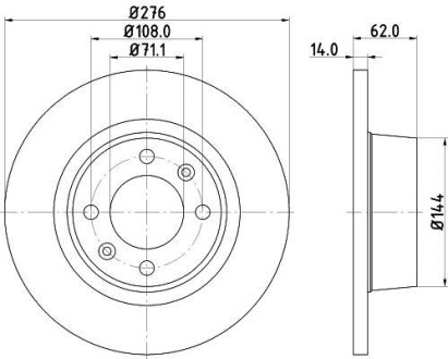 Тормозной диск задний невентилируемый HELLA 8DD 355 107-851