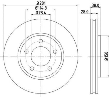 Диск тормозной HELLA 8DD 355 107-891