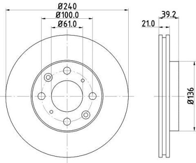 Диск тормозной HELLA 8DD 355 108-151