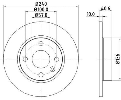 Тормозной диск задний невентилируемый HELLA 8DD 355 108-251